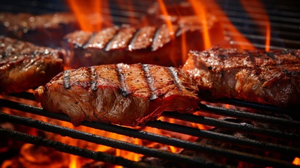 Grilled meat with perfect grill marks