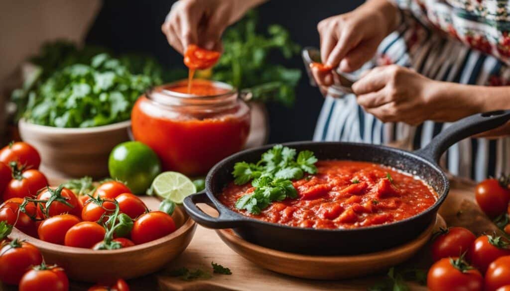 Homemade tomato sauce for Mexican cuisine