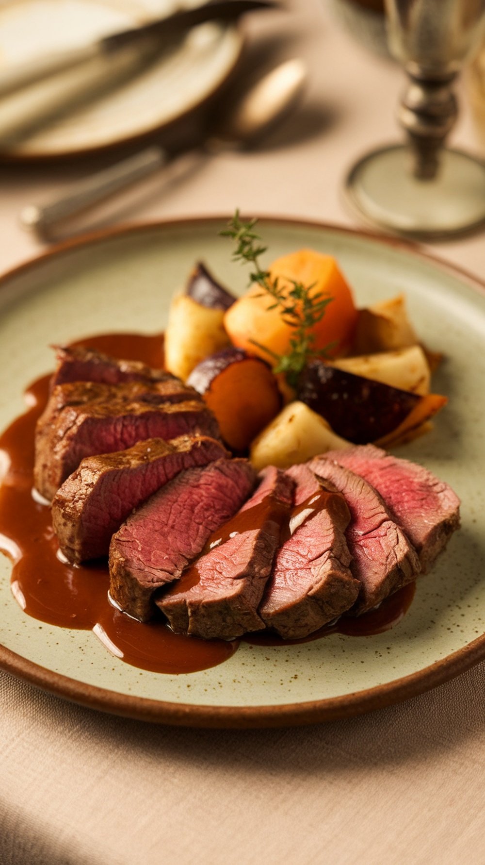 a rustic dinner plate with a s 01